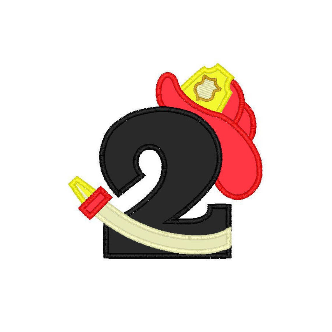 Fireman Number 2 Applique Machine Embroidery Design (perfect for ...