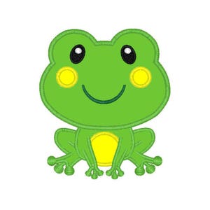 Frog applique machine embroidery design- 3 sizes 4x4&quot;, 5x7&quot;, 6x10&quot;