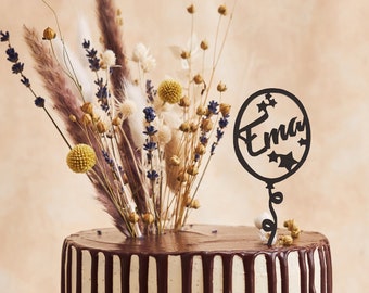 Balloon cake topper, Name cake topper, Birthday cake topper, Custom cake topper, Happy birthday, Birthday decoration, Personalized name
