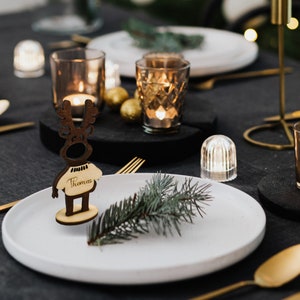 Decorazione natalizia personalizzata con renna in piedi, ornamento con il nome della famiglia Rudolph, decorazione natalizia con cervo, decorazione ricordo di Natale