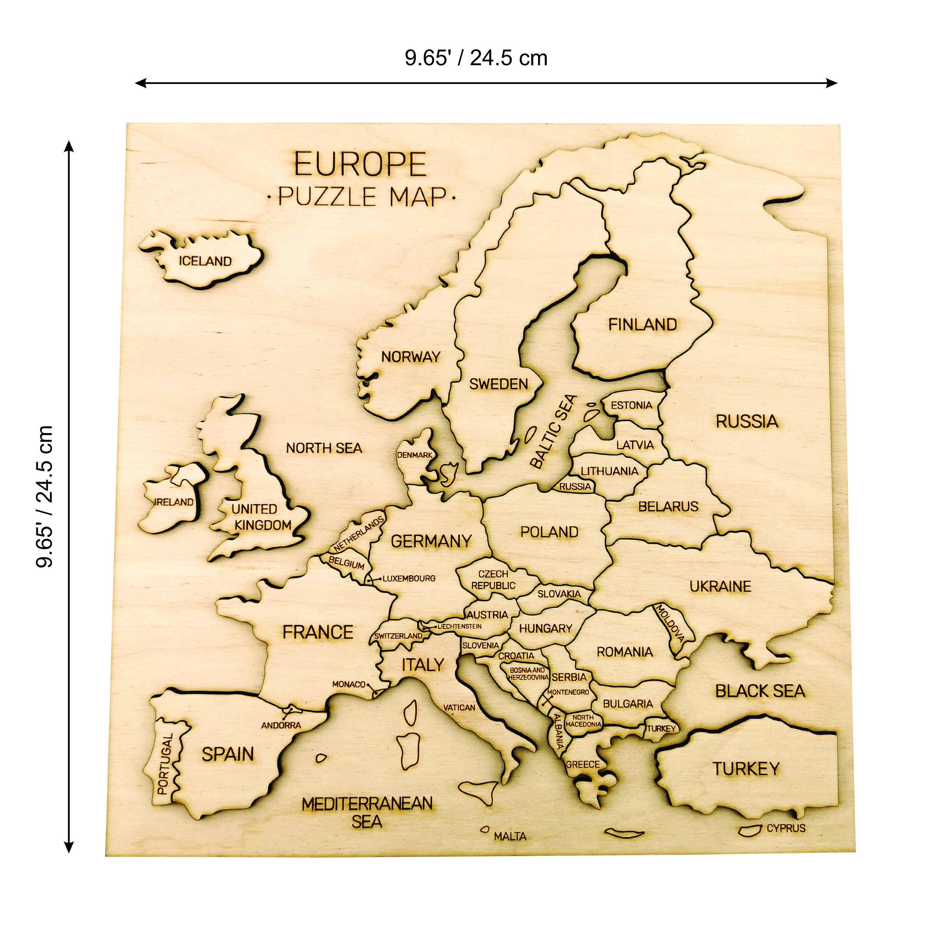 Laser Cut Wood Europe Map Puzzle, Educational Geographic Toy - Etsy