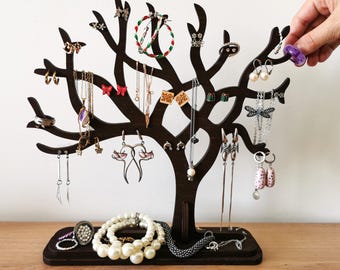 Holzschmuck Organizer Baum, Ohrring-Halskettenhalter, Geschenk zum Muttertag