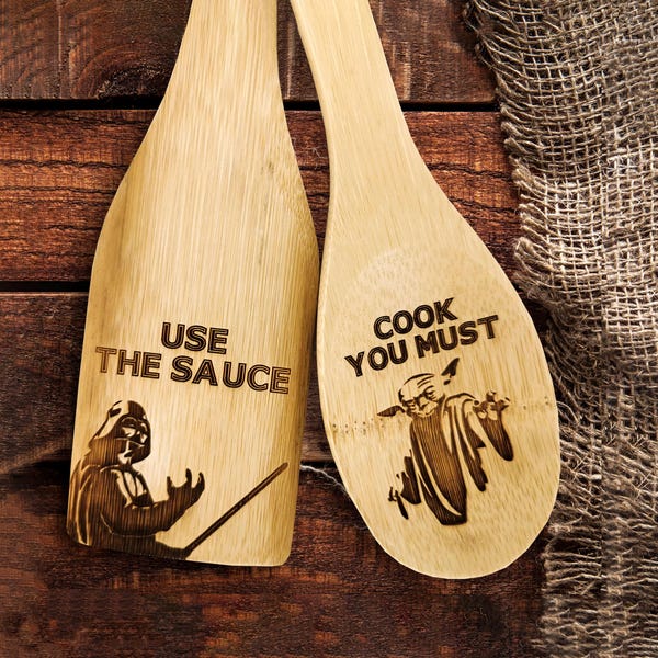 Darth Vader Bamboo Spatula Spoon Set, Star Wars Kitchen Decor