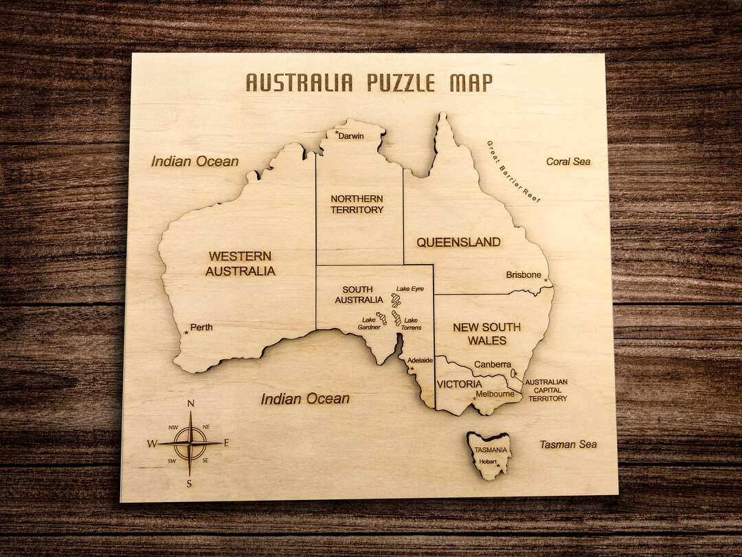 Rustic Map Australia Rustic Australia Map Puzzle, Educational Wooden Toy, Traveler Gift - Etsy