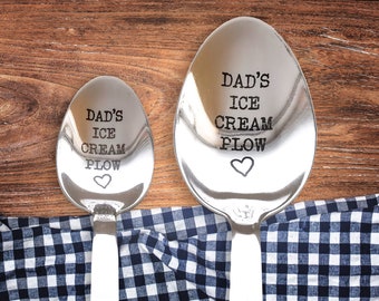 Dads ice cream spoon, Unique engraved gift for dad, Practical Fathers day gift - personalized daddy cutlery, Housewarming gift for dad