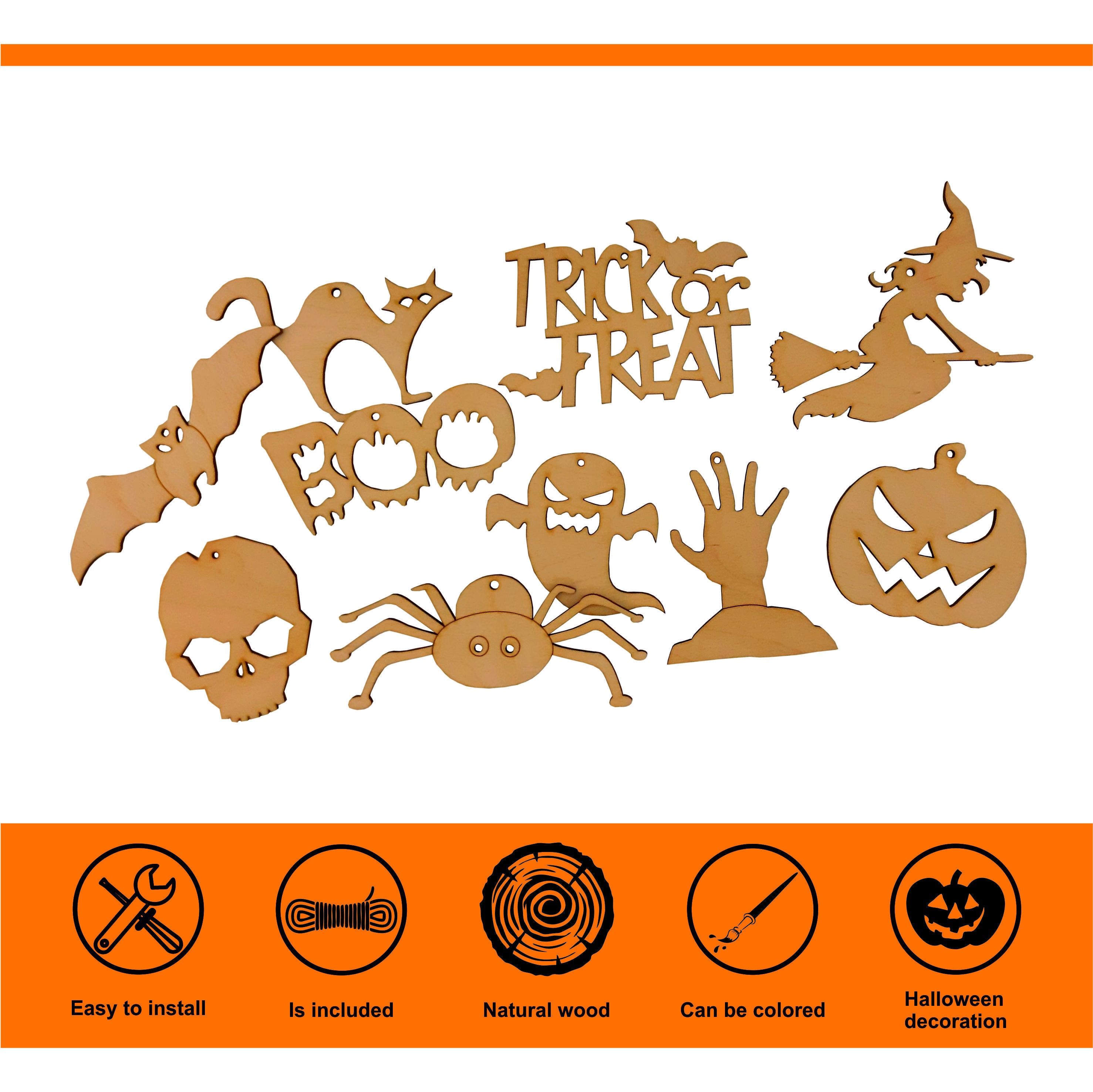 9 Pezzi Decorazioni Di Halloween Da Appendere Per Albero, Piccole - 7