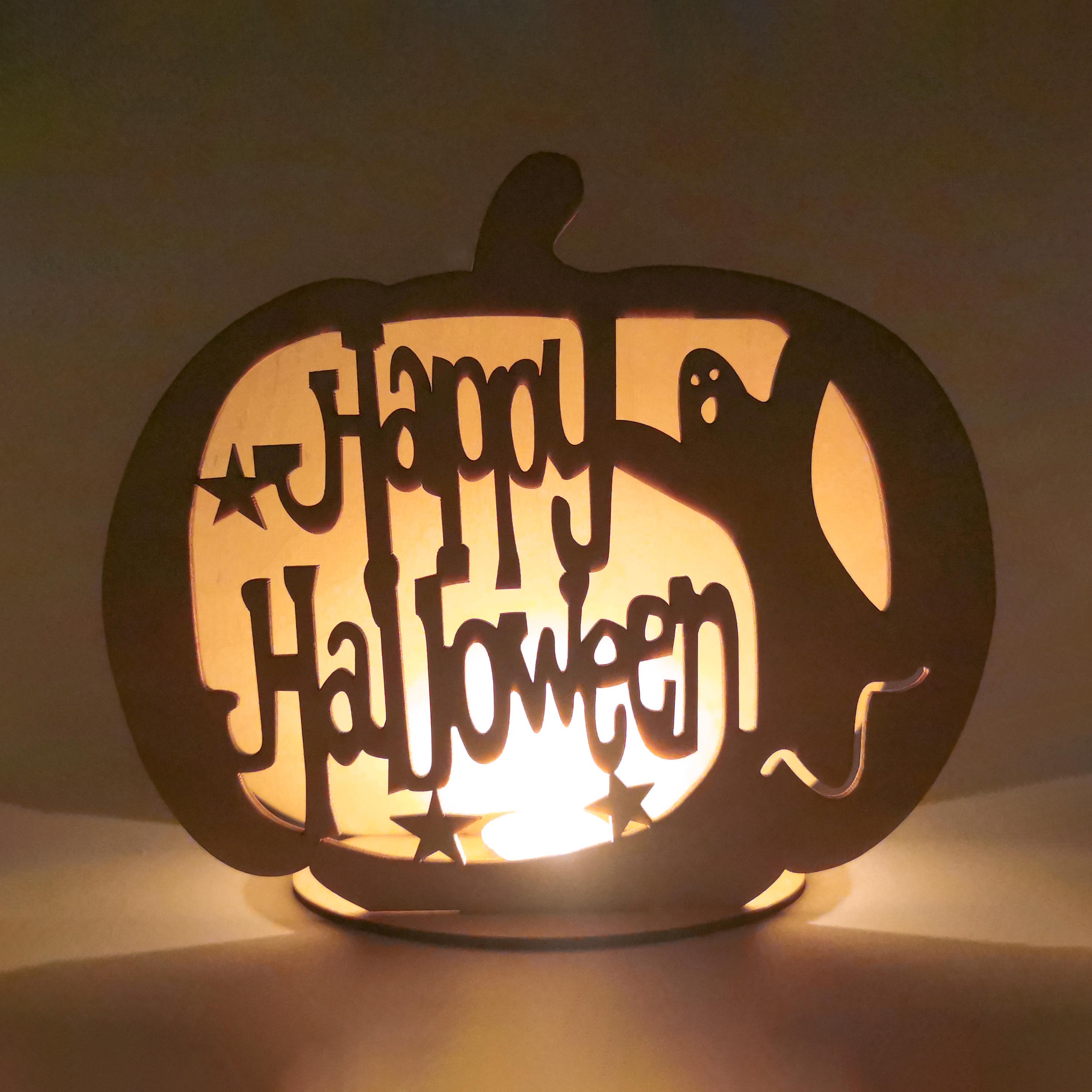 Rustic Ghost Candle Holder, Wooden Jack O Lantern Halloween Decor - Etsy
