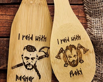 Wikinger Bambus Pfannenwender, Ragnar und Floki Set, TV Fan Geschenk -  Etsy.de