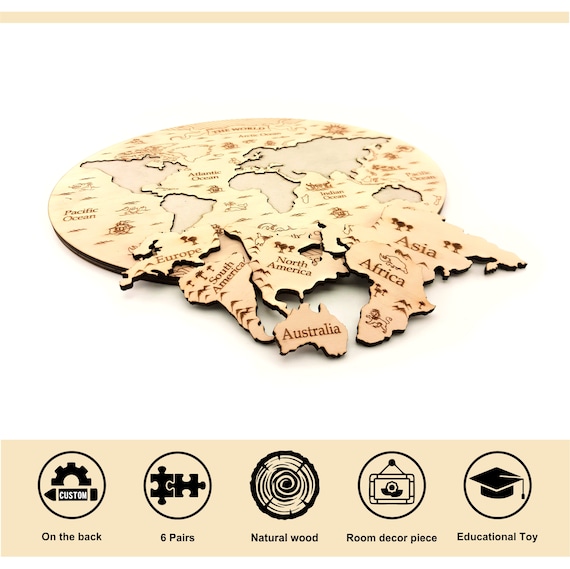 World Map Wooden Puzzle