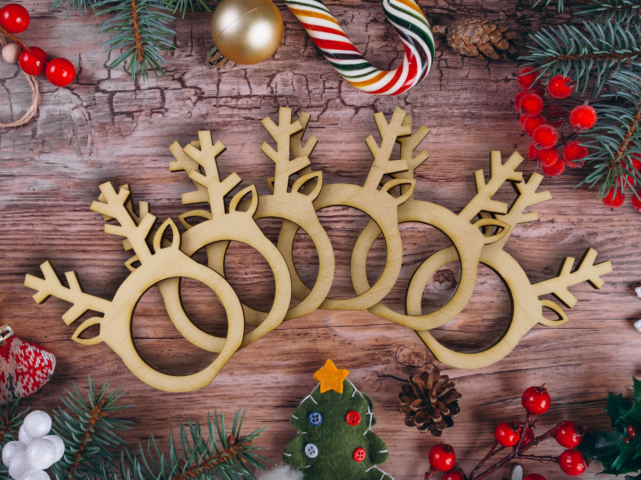 SAMHITA Juego De 12 Servilleteros Hechos A Mano De Madera De Acacia Para Comedor, Aniversario, Cumpleaños, Navidad | Servilletero Para Decoración Del Hogar Y La Cocina