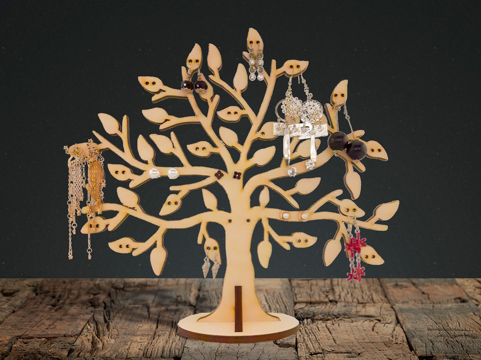 Présentoir À Colliers En Bois, Présentoir De Bijoux De Collier Avec 9