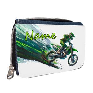 Motocross Geldbörse mit Namen / Geldbeutel Portemonnaie / personalisierbar / Kinder / Geschenk zur Einschulung Schultüte Geldgeschenk