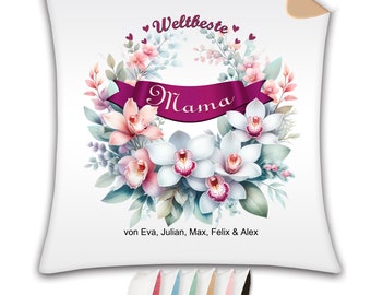 Personalized Pillow with Custom Text / Pillowcase with Optional Filling / World's Best Mom, Grandma, Aunt, Sister, Girlfriend, Boss