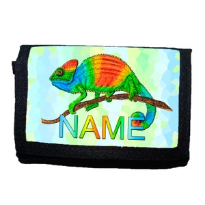 Kinder Geldbörse mit Name / Chamäleon / Geldbeutel / Personalisierbar