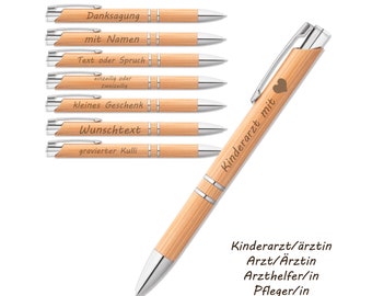 Farewell gift for a pediatrician with a heartfelt touch | Gift for a doctor | Gift idea for a medical assistant | Wooden ballpoint pen with engraving | Bamboo