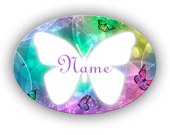 Butterfly door sign personalized e.g. B. with name