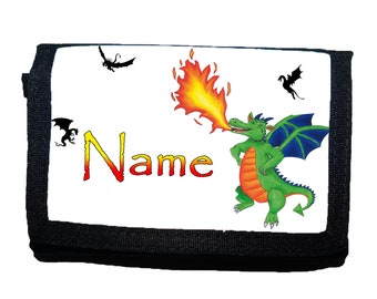 Children's wallet with name / green dragon / wallet / customizable