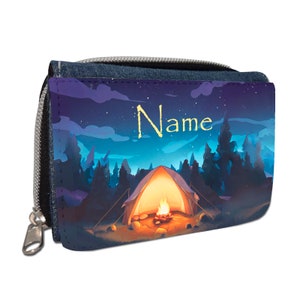 Zelt Geldbörse mit Namen / Geldbeutel Portemonnaie / personalisierbar / für Kinder / Geschenk zur Einschulung Schultüte Geldgeschenk