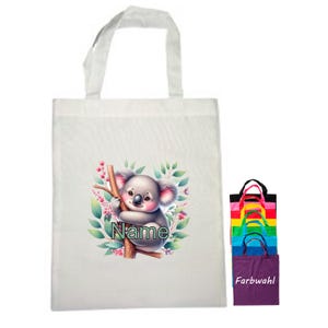 Stoffbeutel personalisiert | Tasche Koala mit Name  | personalisierbar | Flötentasche | Einkaufstasche | Wechselkleidung