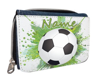 Football wallet with name / wallet wallet / customizable / for children / gift for starting school school bag money gift