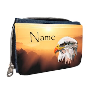 Adler Geldbörse mit Namen / Geldbeutel Portemonnaie / personalisierbar / Kinder / Geschenk zur Einschulung Schultüte Geldgeschenk