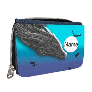 Drachenland Geldbörse mit Namen / Geldbeutel Portemonnaie / Personalisierbar / Kinder / Geschenk zur Einschulung Schultüte Geldgeschenk