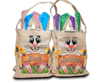 Easter bag with name or other text | 4 colors | large with ears | personalized Easter basket | personalized Easter basket | children