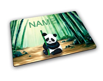 Platzset mit Name / Panda / Personalisierbar / Personalisiert / Tischset Kinder