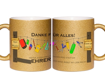 Personalized mug for female teacher | Personalized mug for male teacher | Glitter mug | School graduation gift | Customizable with name
