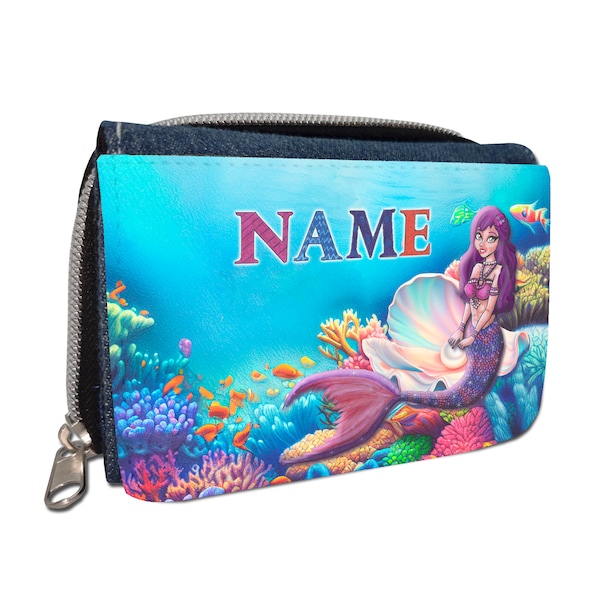 Mermaid wallet with name / wallet wallet / customizable / for children / gift for starting school school bag money gift