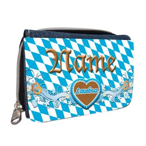 Lausbua Geldbörse mit Namen / Geldbeutel Portemonnaie / Personalisierbar / für Kinder / Geschenk zur Einschulung Schultüte Geldgeschenk