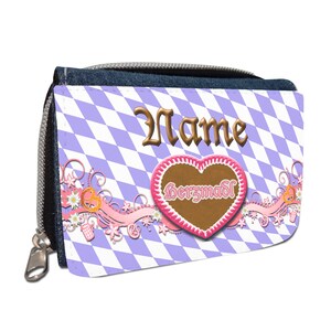 Herzmadl Geldbörse mit Namen / Geldbeutel Portemonnaie / Personalisierbar / für Kinder / Geschenk zur Einschulung Schultüte Geldgeschenk