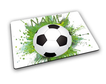 Platzset mit Name / Fußball / Personalisierbar / Personalisiert / Tischset Kinder