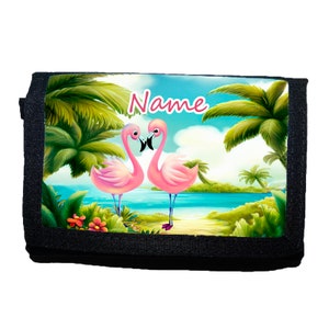 Kinder Geldbörse mit Name / Flamingo / Geldbeutel / Personalisierbar