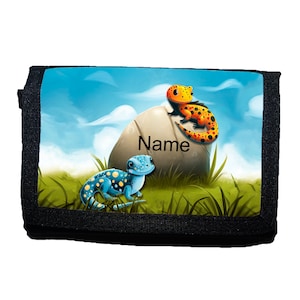 Kinder Geldbörse mit Name / Salamander / Geldbeutel / Personalisierbar