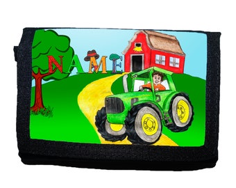 Children's wallet with name / tractor / wallet / customizable / bulldog