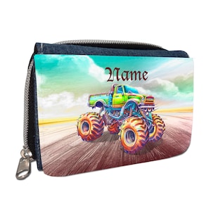 Monstertruck Geldbörse mit Namen / Geldbeutel Portemonnaie / personalisierbar / Kinder / Geschenk zur Einschulung Schultüte Geldgeschenk