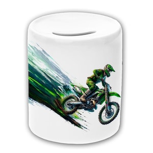 Spardose Motiv Motocross mit Name / personalisierbar / Sparbüchse / Sparschwein