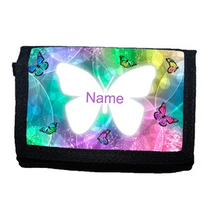 Kinder Geldbörse mit Name / Schmetterling / Personalisierbar