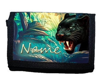 Children's wallet with name / panther / wallet / customizable
