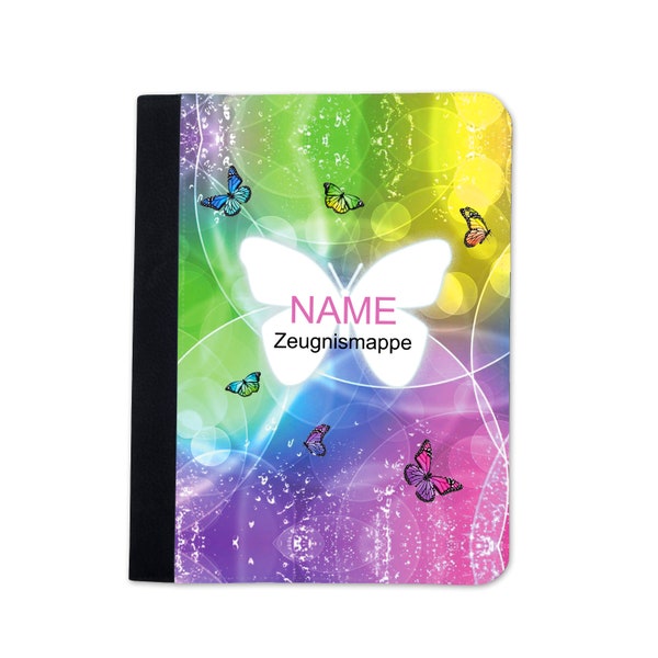 Butterfly certificate folder personalized | Report card folder for girls | Certificate folder with name | Document folder butterflies