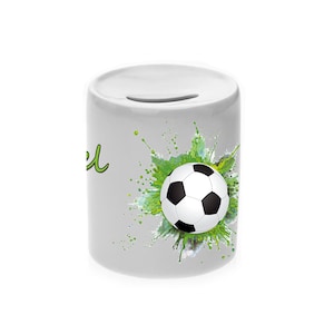 Money box motif football with name / personalizable / money box / piggy bank image 1