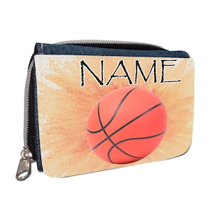 Basketball Geldbörse mit Namen / Geldbeutel Portemonnaie / personalisierbar / für Kinder / Geschenk zur Einschulung Schultüte Geldgeschenk