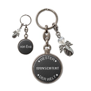 Personalisierter Schlüsselanhänger mit Schutzengel | Bester WUNSCHTEXT der Welt + Wunschtext auf der Rückseite |  Vatertagsgeschenk