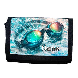 Kinder Geldbörse mit Name / Schwimmen / Geldbeutel / personalisierbar