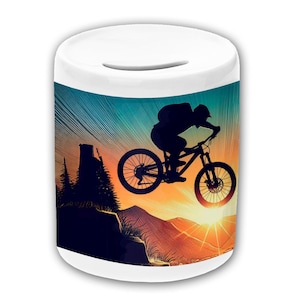 Spardose Motiv Fahrrad mit Name / personalisierbar / Sparbüchse / Sparschwein
