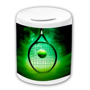 Spardose Motiv Tennis mit Name / personalisierbar / Sparbüchse / Sparschwein