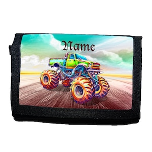 Kinder Geldbörse mit Name / Monstertruck / Geldbeutel / Personalisierbar