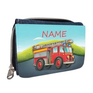 Feuerwehr Geldbörse mit Namen / Geldbeutel Portemonnaie / personalisierbar / Kinder / Geschenk zur Einschulung Schultüte Geldgeschenk