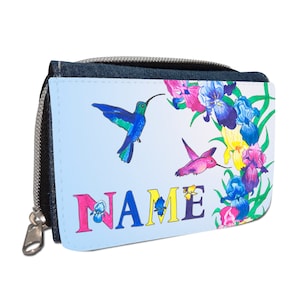 Kolibri Geldbörse mit Namen / Geldbeutel Portemonnaie / Personalisierbar / für Kinder / Geschenk zur Einschulung Schultüte Geldgeschenk